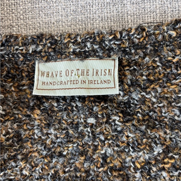 Weave of the Irish Handwoven Wool Sweater Wrap Shawl Cardigan - Picture 8 of 13